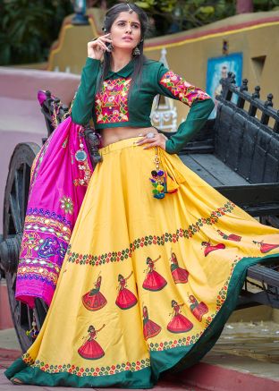 Yellow Traditional Navratri Lehenga Choli
