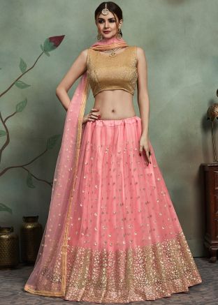 Pink Sequins Embellished Lehenga Choli 
