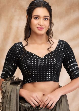 Black Color Silk Saree Blouse
