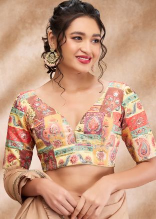 Yellow Color Silk Saree Blouse 