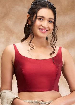 Maroon Color Art Silk Saree Blouse 