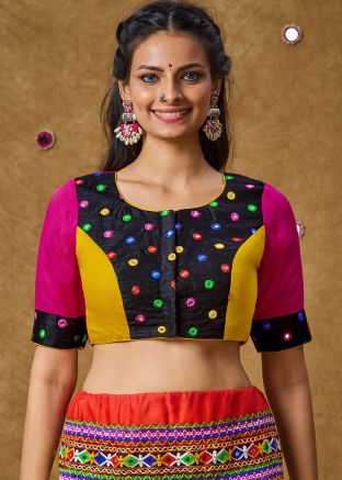 Multi Color Rayon Navratri Blouse 