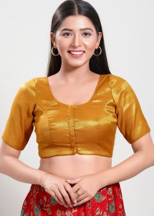 Yellow Color Shimmer Saree Blouse 