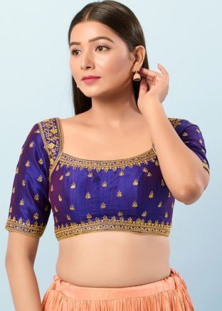 Blue Color Art Silk Saree Blouse 