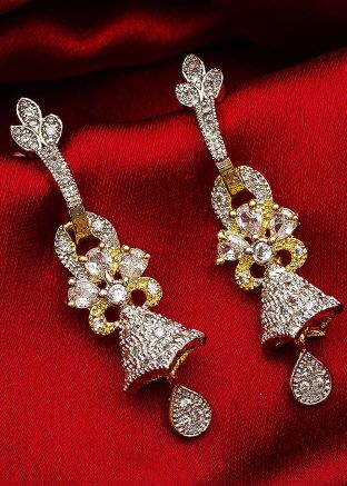 American Diamond Studded Earrings in Silver
