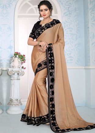 Golden Art Silk Heavy Border Saree