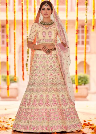 White Bridal Lehenga Choli With Sequins Embroidery