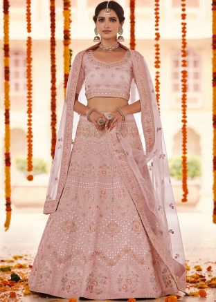 Pink Gota Embroidered Engagement Lehenga Choli