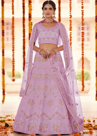 Purple Gota Embroidered Lehenga Choli In Organza