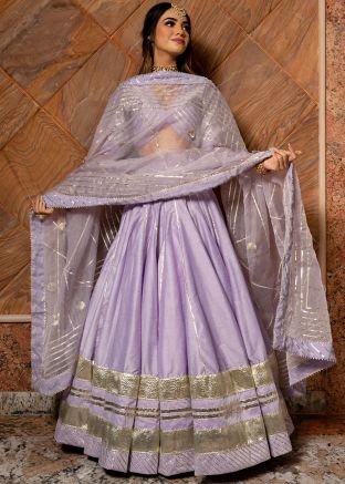 Purple Gota Work Lehenga Choli & Dupatta