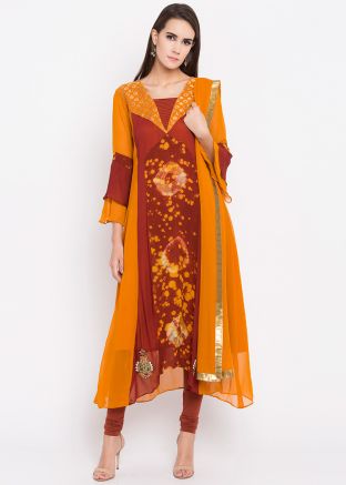 Yellow Readymade Asymmetrical Salwar Suit