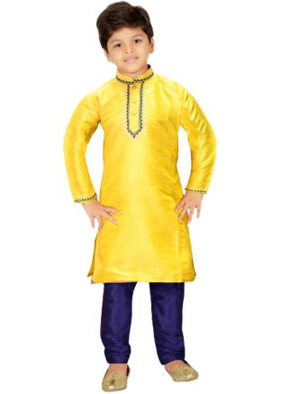Kids Readymade Yellow Kurta Churidaar Set