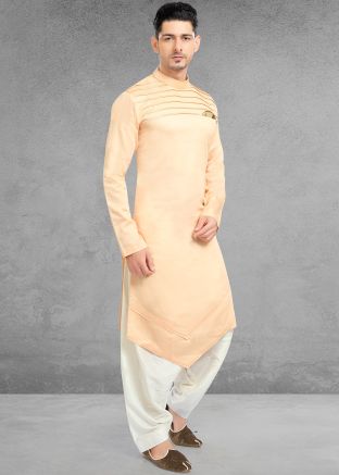 Peach Asymmetric Readymade Kurta Salwar
