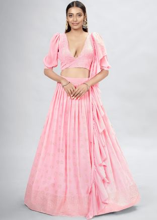 Pink Classy Lehenga In Georgette