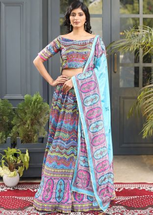 Digital Printed Multicolor Lehenga & Choli