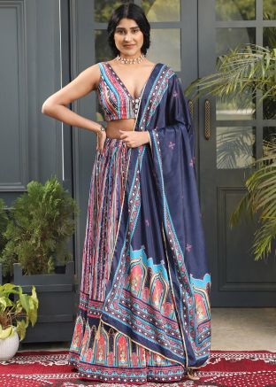 Multicolor Digital Printed Lehenga Choli With Dupatta