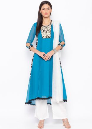 Readymade Light Blue Asymmetric Pant Suit