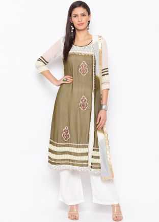 Readymade Green Georgette Pant Suit