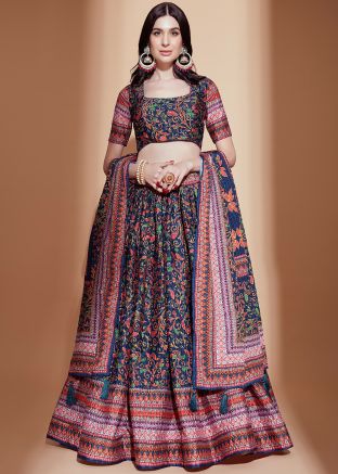 Blue Classic Lehenga Choli In Digital Print
