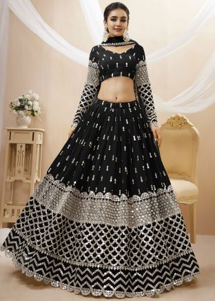 Black Mirror Embellished Lehenga Choli