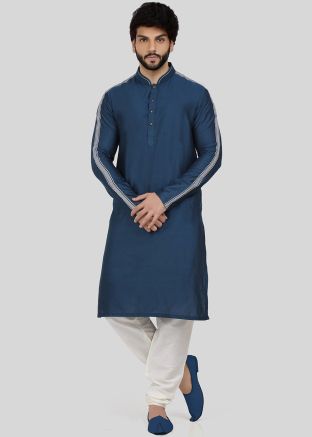 Blue Readymade Kurta Churidar Set