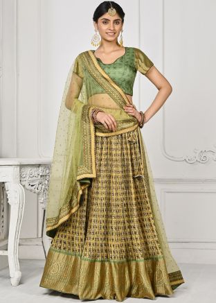 Yellow Digital Print Lehenga Choli & Dupatta
