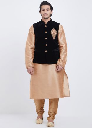 Readymade Art Silk Kurta With Churidar