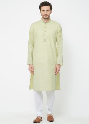 Readymade Plain Kurta Pajama In Green