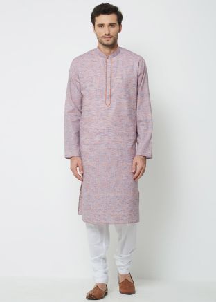Readymade Cotton Kurta Pajama In Light Purple