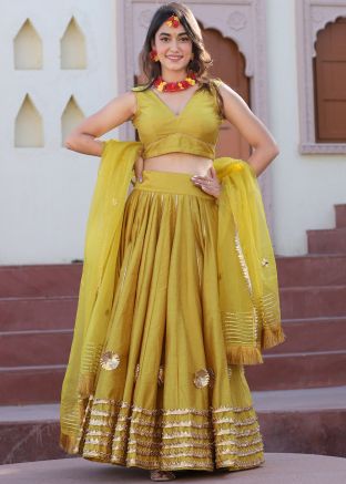 Yellow Gota Patti Laced Lehenga Choli