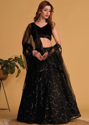 Black Embroidered Lehenga Choli