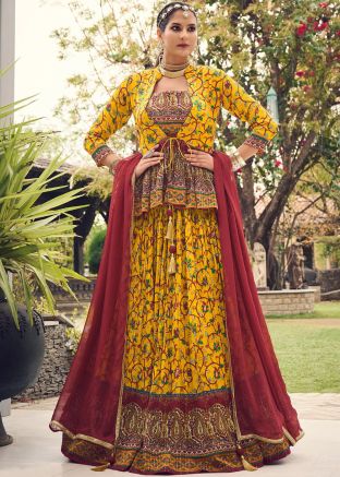 Yellow Embroidered Lehenga Choli