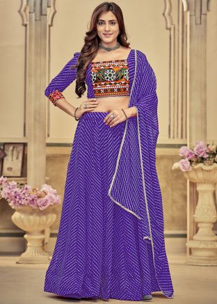 Pink Leheria Print Lehenga Choli For Navratri