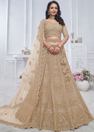 Beige Embroidered Lehenga Choli