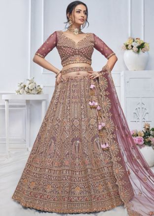Pink Sequins Embroidered Lehenga Choli