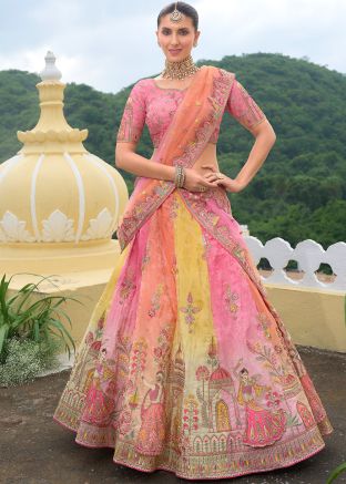 Multicolor Embroidered Lehenga Choli