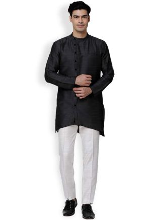 Black Asymmetric Kurta With Pant