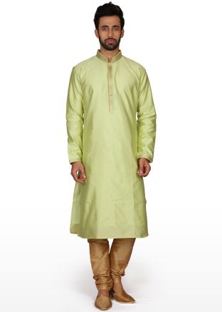 Light Green Straight Cut Kurta Churidar