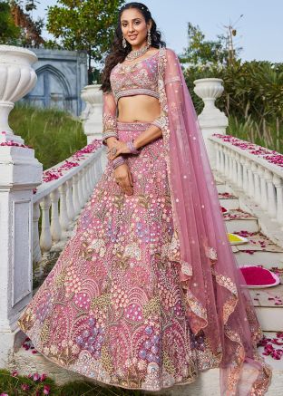 Pink Sequin Embroidered Lehenga Choli