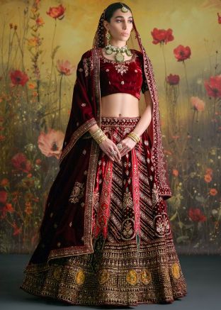 Multicolored Bridal Embroidered Lehenga Choli