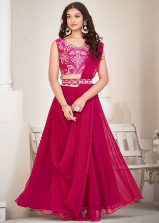 Pink Embroidered Lehenga Choli & Dupatta