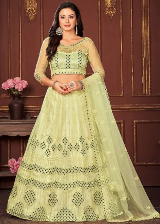 Yellow Embroidered Lehenga Choli