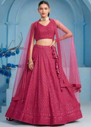 Pink Embroidered Lehenga Choli