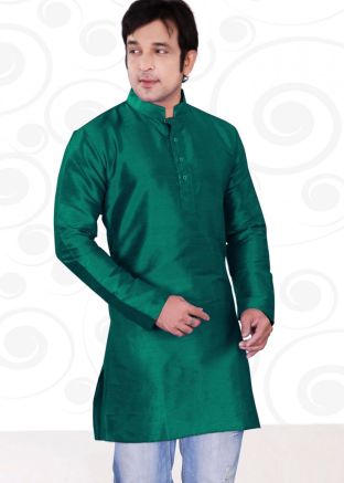 Readymade Green Straight Cut Kurta