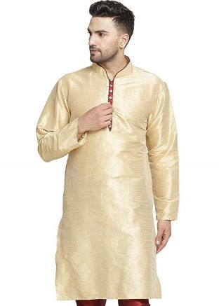 Readymade Cream Dupion Silk Kurta