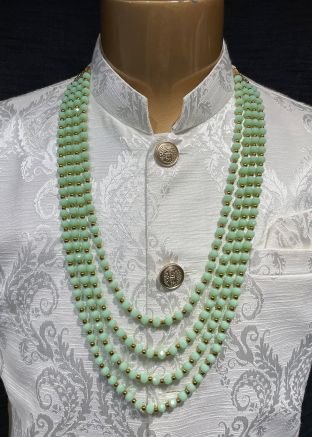 Green Beaded Multi Layer Kantha Mala