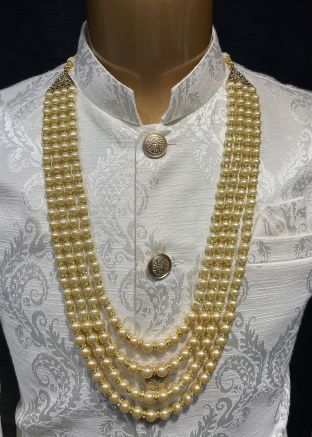 Cream Multichain Alloy Based Kantha Mala