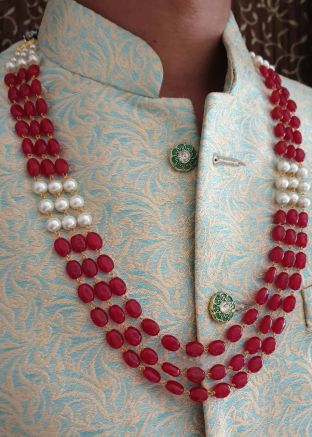 Maroon Beaded Multi Layered Kantha Mala