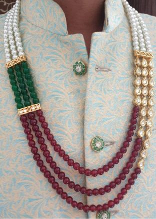 Multicolor Stone Studded & Beaded Kantha Mala