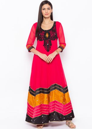 Readymade Red Georgette Long Kurta